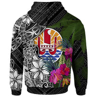 Tahiti Zip up Hoodie Turtle Plumeria Banana Leaf - Polynesian Pride