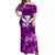 (Custom Personalised) Hawaii Off Shoulder Long Dress Map and Turtle Purple Flowers LT13 Women Purple - Polynesian Pride