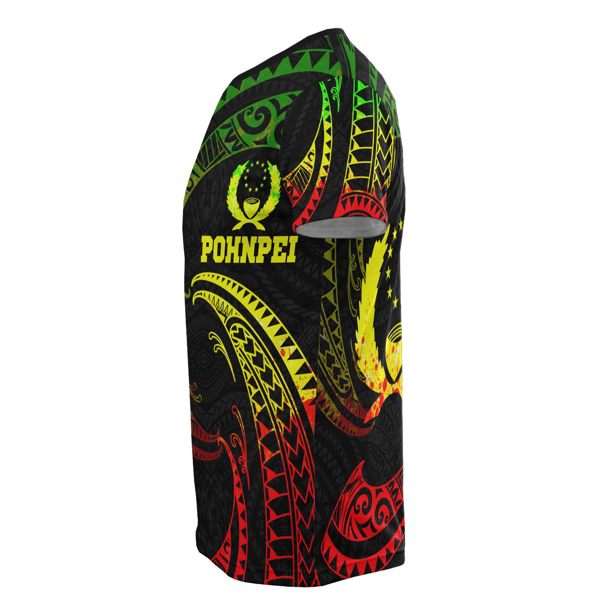 Pohnpei Micronesia All Over T Shirt Reggae Tribal Wave - Polynesian Pride