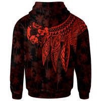 Tonga Zip up Hoodie Polynesian Wings (Red) - Polynesian Pride