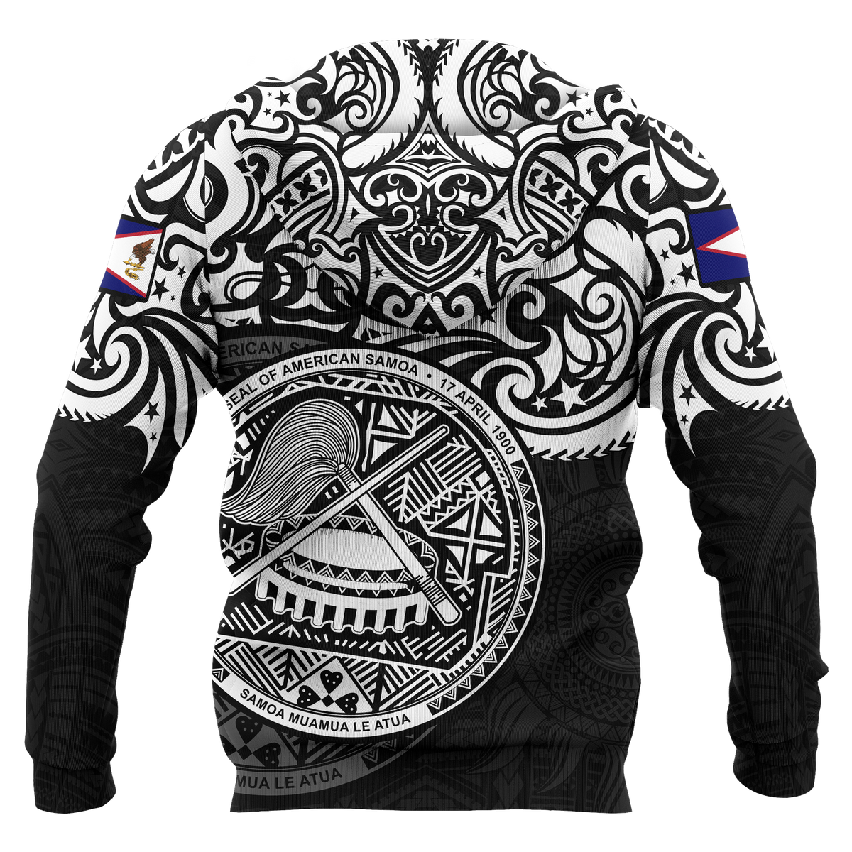 American Samoa Zip up Hoodie National Pride (White) - Polynesian Pride