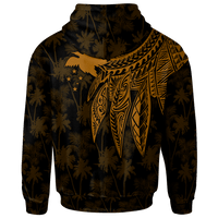 Papua New Guinea Zip up Hoodie Polynesian Wings (Golden) - Polynesian Pride