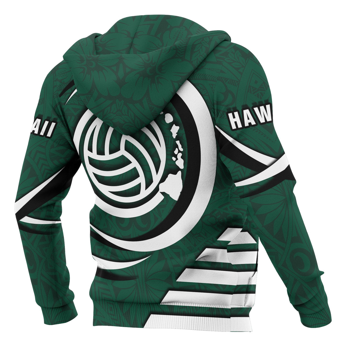 Polynesian Hawaii Zip up Hoodie Volleyball Hawaii Map - Polynesian Pride