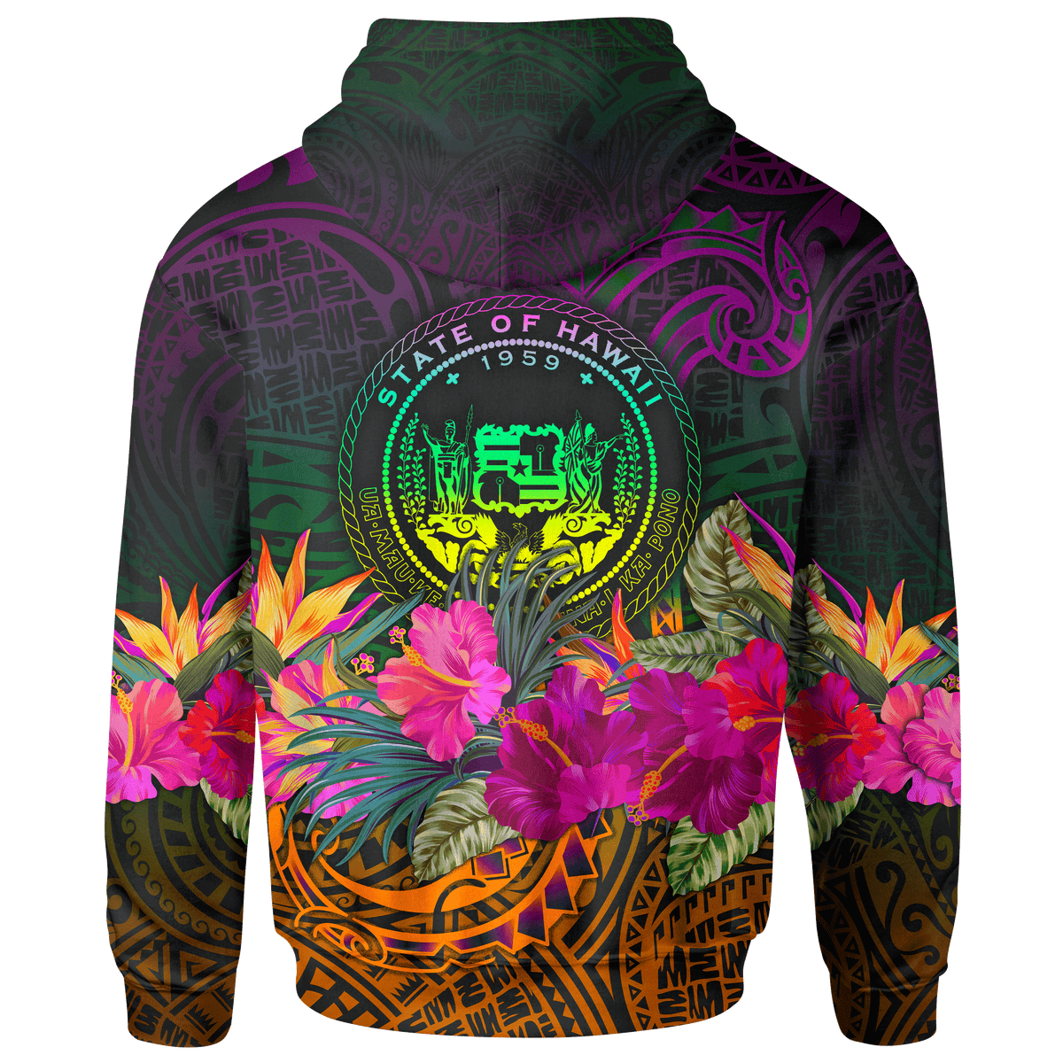 Polynesian Hawaii Hoodie Summer Hibiscus - Polynesian Pride