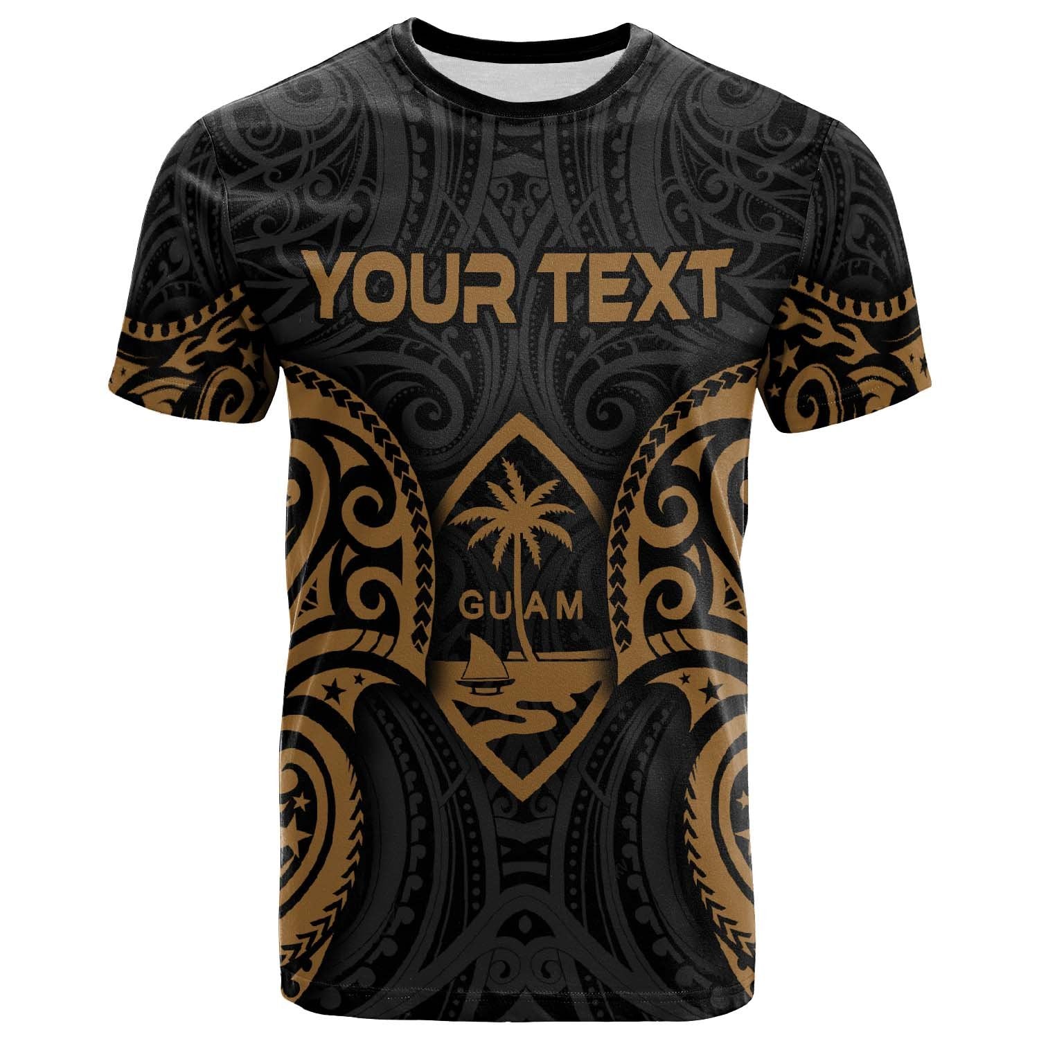 Guam Polynesian Custom T Shirt Guam Spirit Gold Unisex Gold - Polynesian Pride