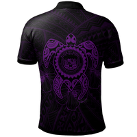 Hawaii Polynesian Polo Shirt Vintage Polynesian Turtle (Purple) - Polynesian Pride