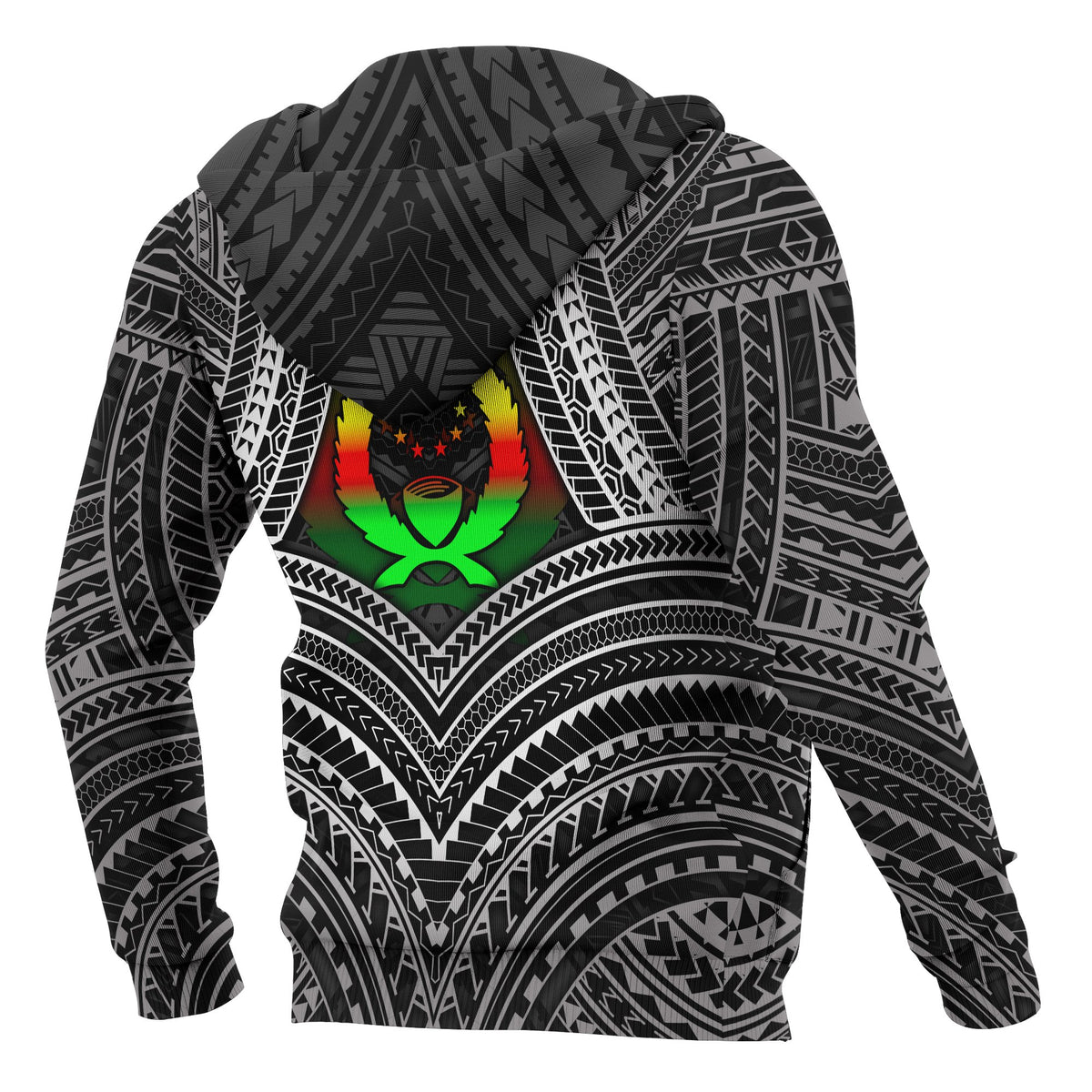 Pohnpei Polynesian Zip up Hoodie Pohnpei Flag Reggae Color - Polynesian Pride
