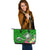 Fiji Large Leather Tote - Turtle Plumeria (Green) Green - Polynesian Pride