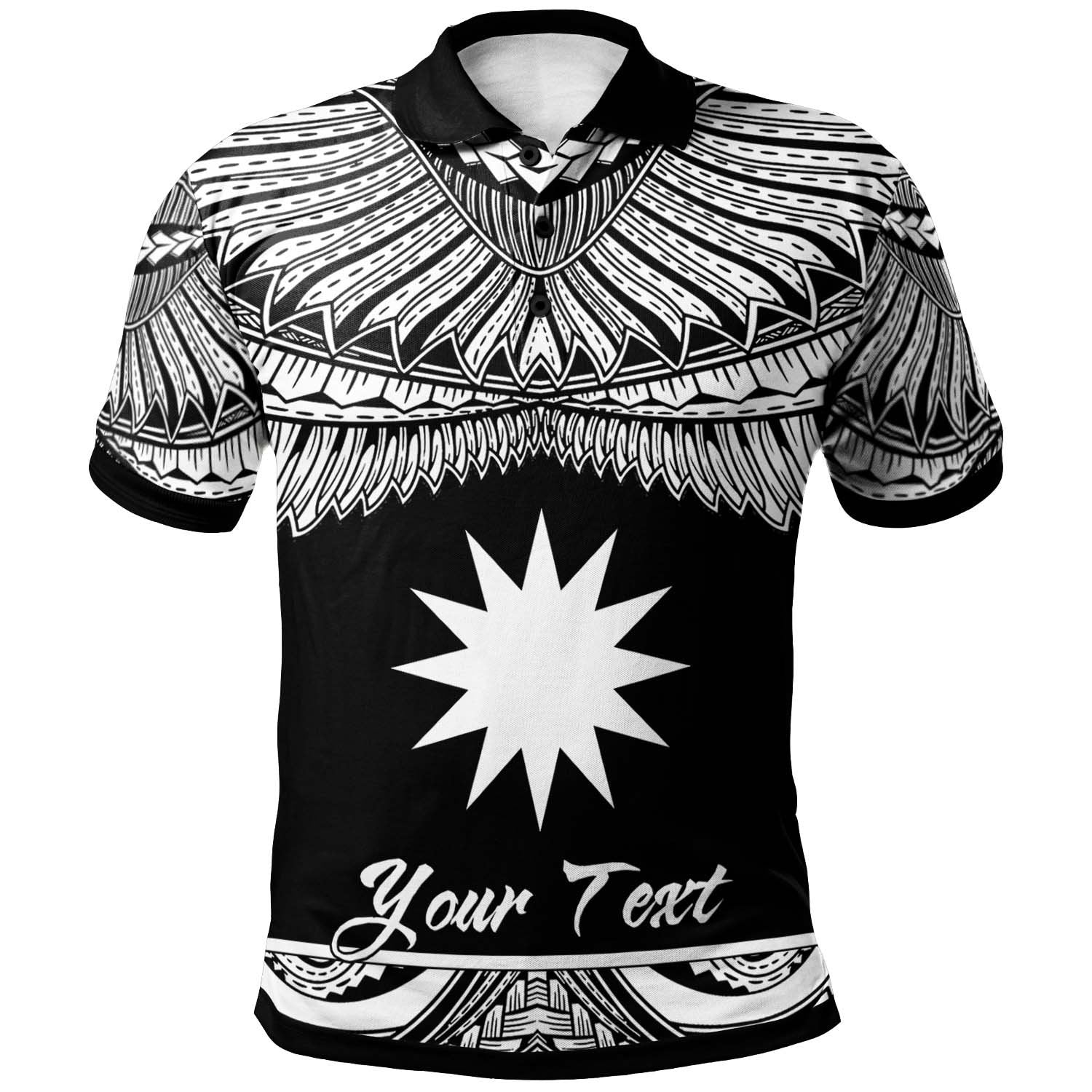 Nauru Custom Polo Shirt Polynesian Tattoo White Version Unisex White - Polynesian Pride