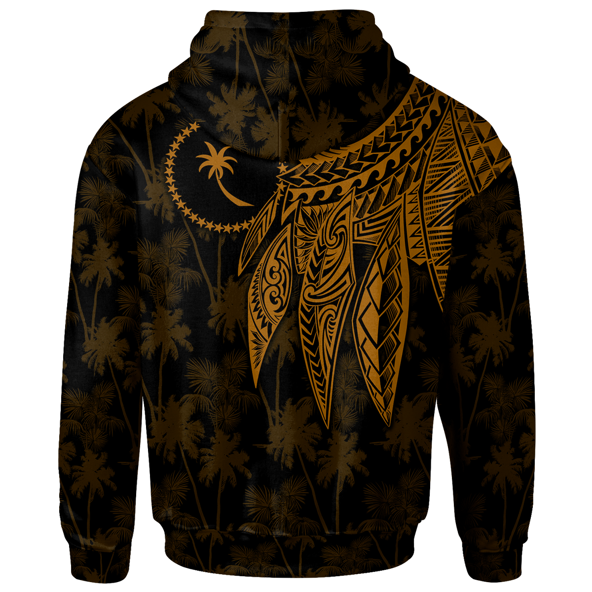 Chuuk Zip up Hoodie Polynesian Wings (Golden) - Polynesian Pride