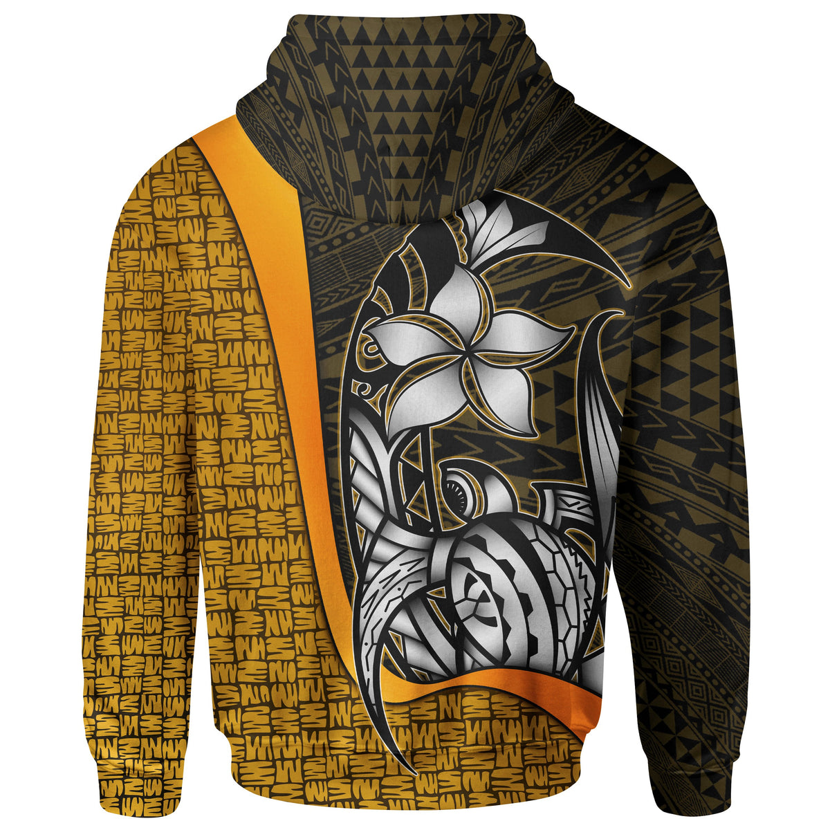 Polynesian Zip up Hoodie Gold Turtle with Hook - Polynesian Pride