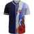 Vanuatu Polynesian Custom Personalised Baseball Shirt - Coat Of Arm With Hibiscus Blue Unisex Blue - Polynesian Pride