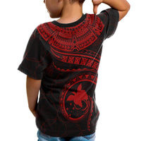 Papua New Guinea Polynesian T Shirt Papua New Guinea Waves (Red) - Polynesian Pride