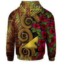 Tokelau Polynesian Zip up Hoodie Hibiscus Vintage - Polynesian Pride