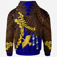 Papua New Guinea Manus Province Polynesian Zip Hoodie Tribal Wave Tattoo - Polynesian Pride