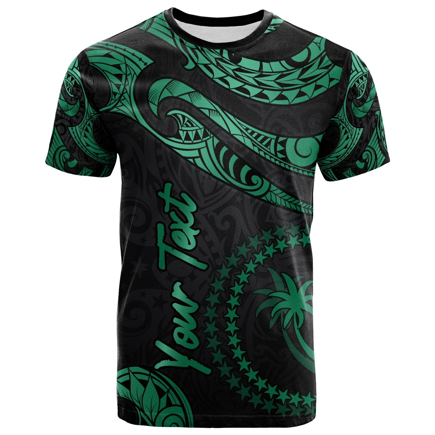 Chuuk Micronesia Custom T Shirt Polynesian Tattoo Green Version Unisex Art - Polynesian Pride