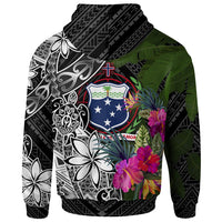Samoa Zip up Hoodie Turtle Plumeria Banana Leaf - Polynesian Pride