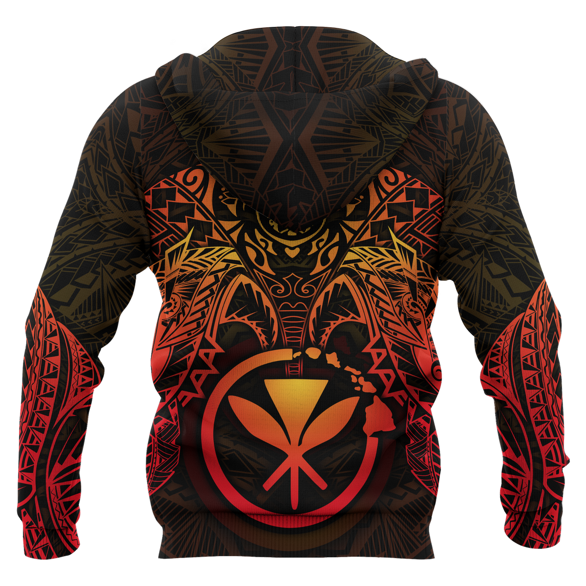 Polynesian Hawaii Hoodie Red Turtle Manta Ray - Polynesian Pride