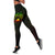 Tokelau Polynesian Women's Legging - Reggae Turtle Hibiscus Flower Frame Vintage Black - Polynesian Pride