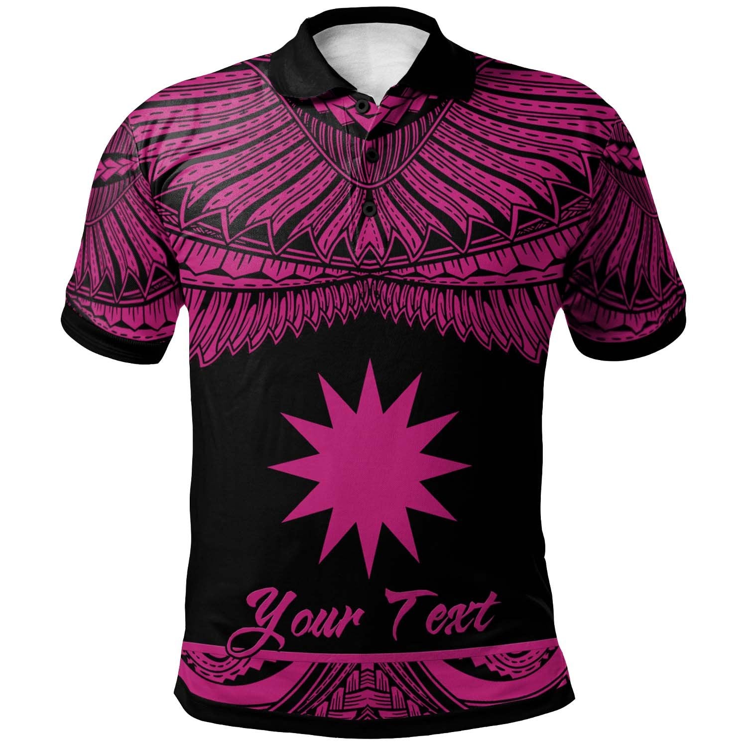 Nauru Custom Polo Shirt Polynesian Tattoo Pink Version Unisex Pink - Polynesian Pride