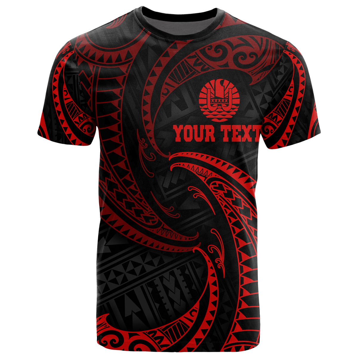 Tahiti Polynesian Custom T Shirt Red Tribal Wave Unisex Red - Polynesian Pride