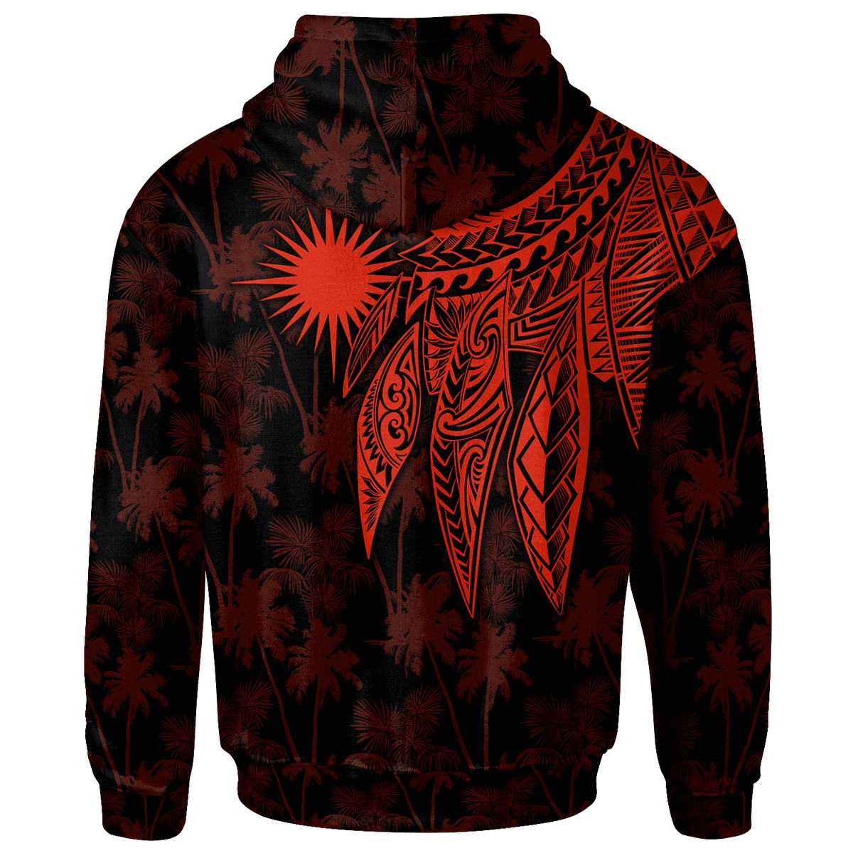 Marshall Islands Custom Hoodie Polynesian Wings (Red) - Polynesian Pride