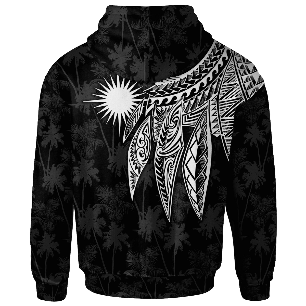 Marshall Islands Custom Hoodie Polynesian Wings (White) - Polynesian Pride