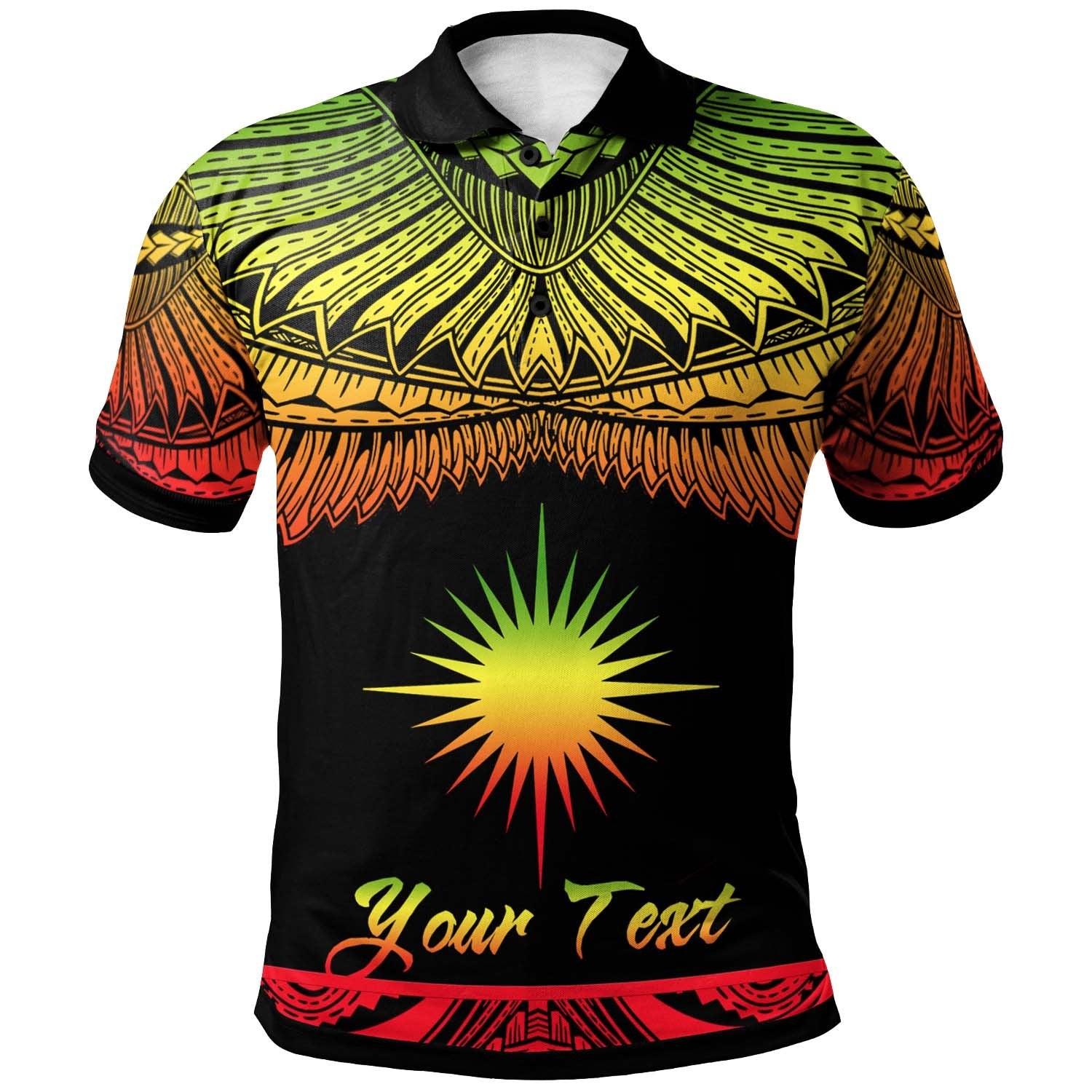 Marshall Islands Custom Polo Shirt Polynesian Tattoo Reggae Version Unisex Reggae - Polynesian Pride