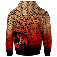 Tonga Polynesian Zip Hoodie Plumeria Tattoo Tribal - Polynesian Pride