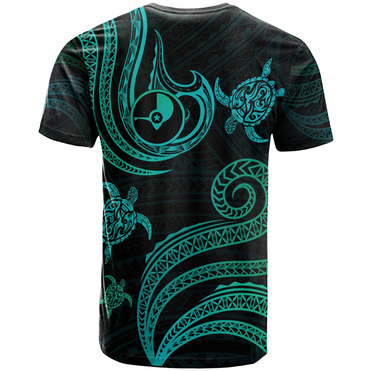 Yap Custom T Shirt Polynesian Turtle With Pattern - Polynesian Pride