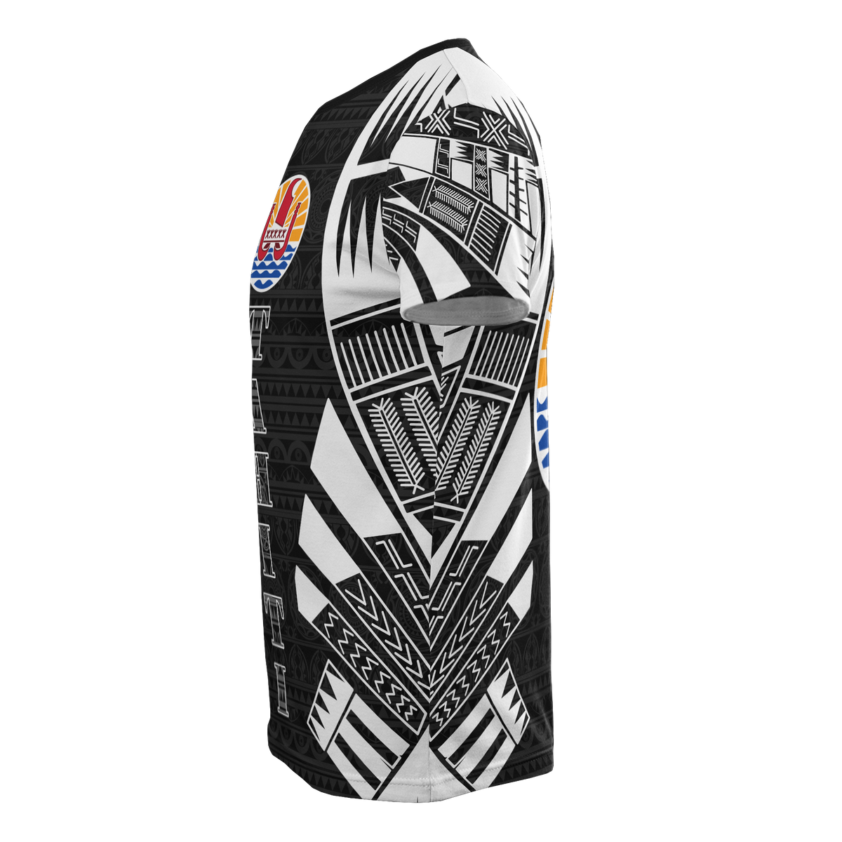 Tahiti T Shirt Tahiti FLag Polynesian Tattoo Style - Polynesian Pride