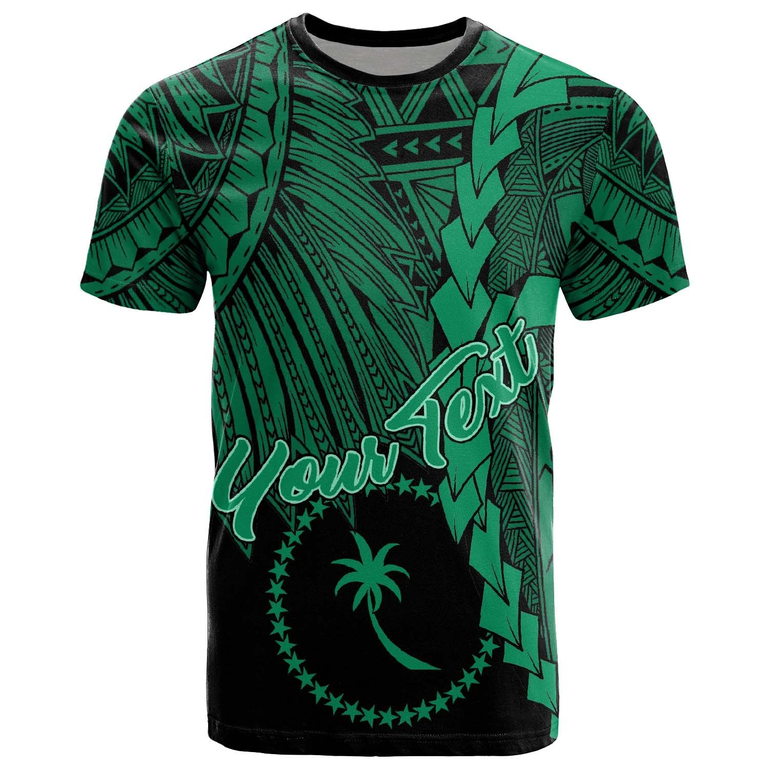 Chuuk Micronesia Custom T Shirt Tribal Wave Tattoo Green Unisex Green - Polynesian Pride