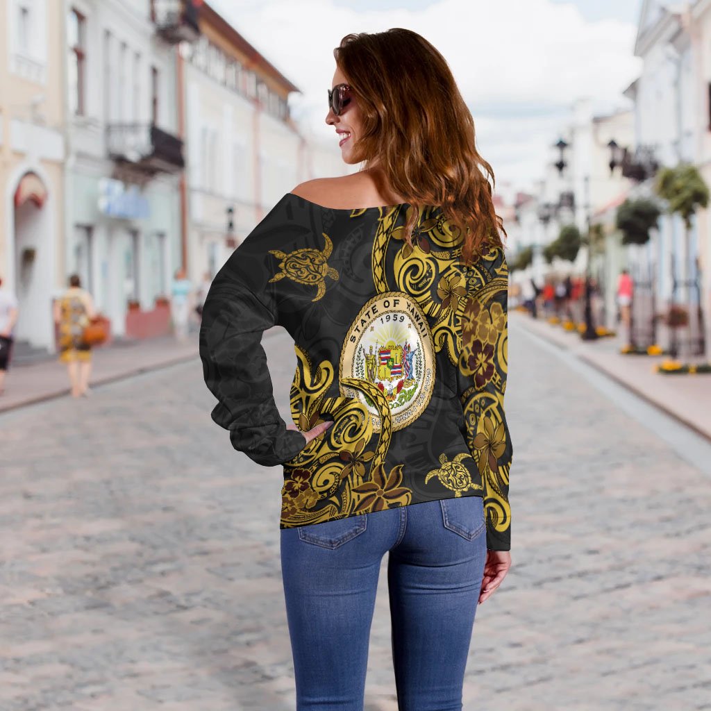 Hawaii Women's Off Shoulder Sweaters - Abstract Style - Polynesian Pride