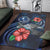 Chuuk Polynesian Area Rug - Blue Turtle Hibiscus - Polynesian Pride