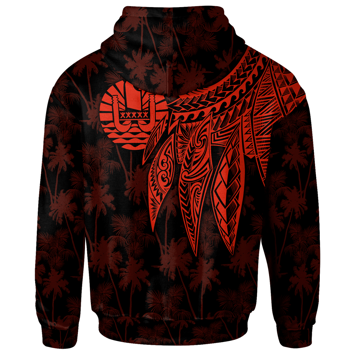 Tahiti Hoodie Polynesian Wings (Red) - Polynesian Pride