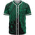 Chuuk Polynesian Custom Personalised Baseball Shirt - Tribal Wave Tattoo Green Unisex Green - Polynesian Pride