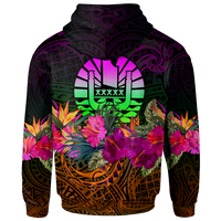 Tahiti Polynesian Custom Hoodie Summer Hibiscus - Polynesian Pride