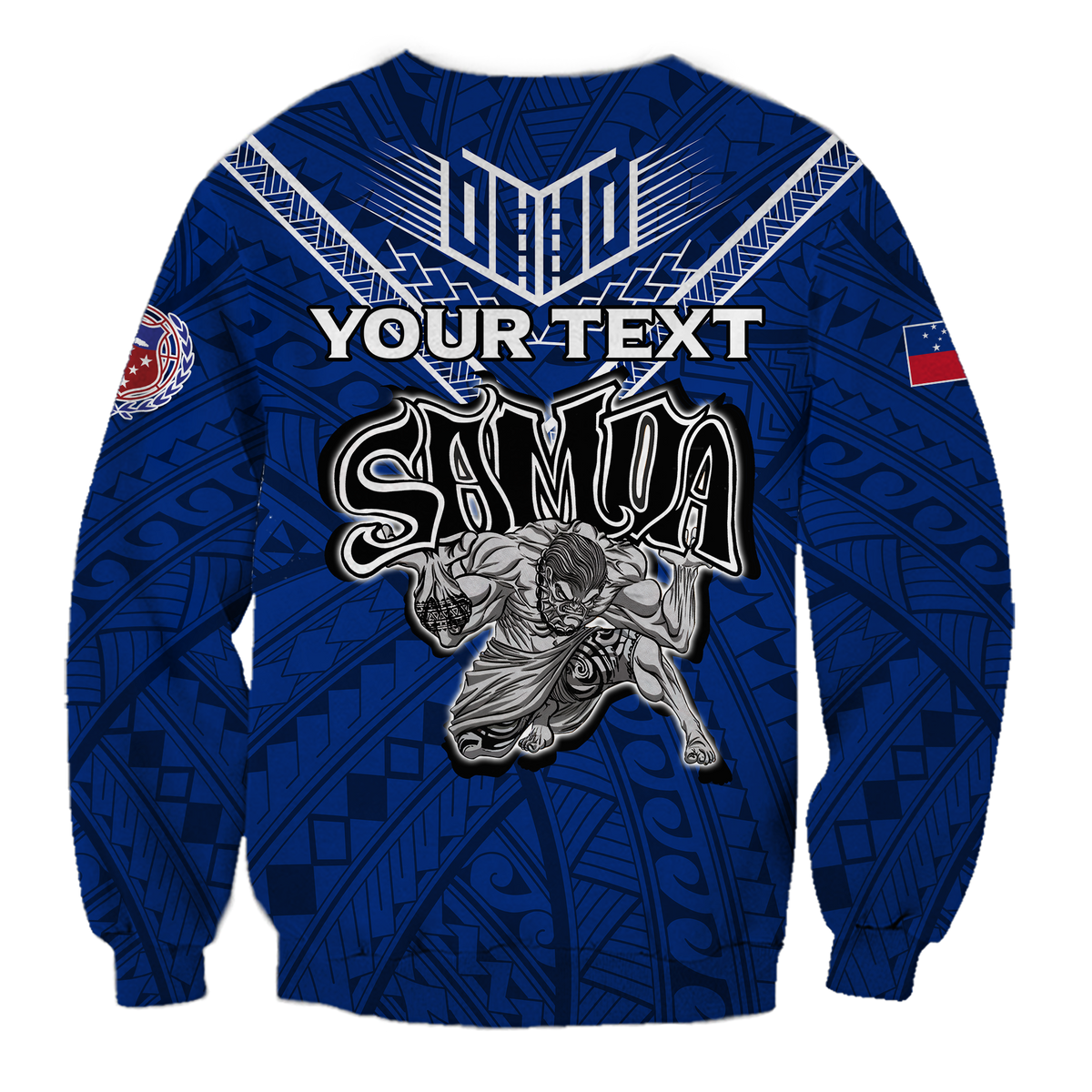 (Custom Personalised) Toa Samoa Rugby Sweatshirt - Samoan Warrior Pride - LT12 - Polynesian Pride