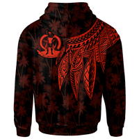 Vanuatu Hoodie Polynesian Wings (Red) - Polynesian Pride