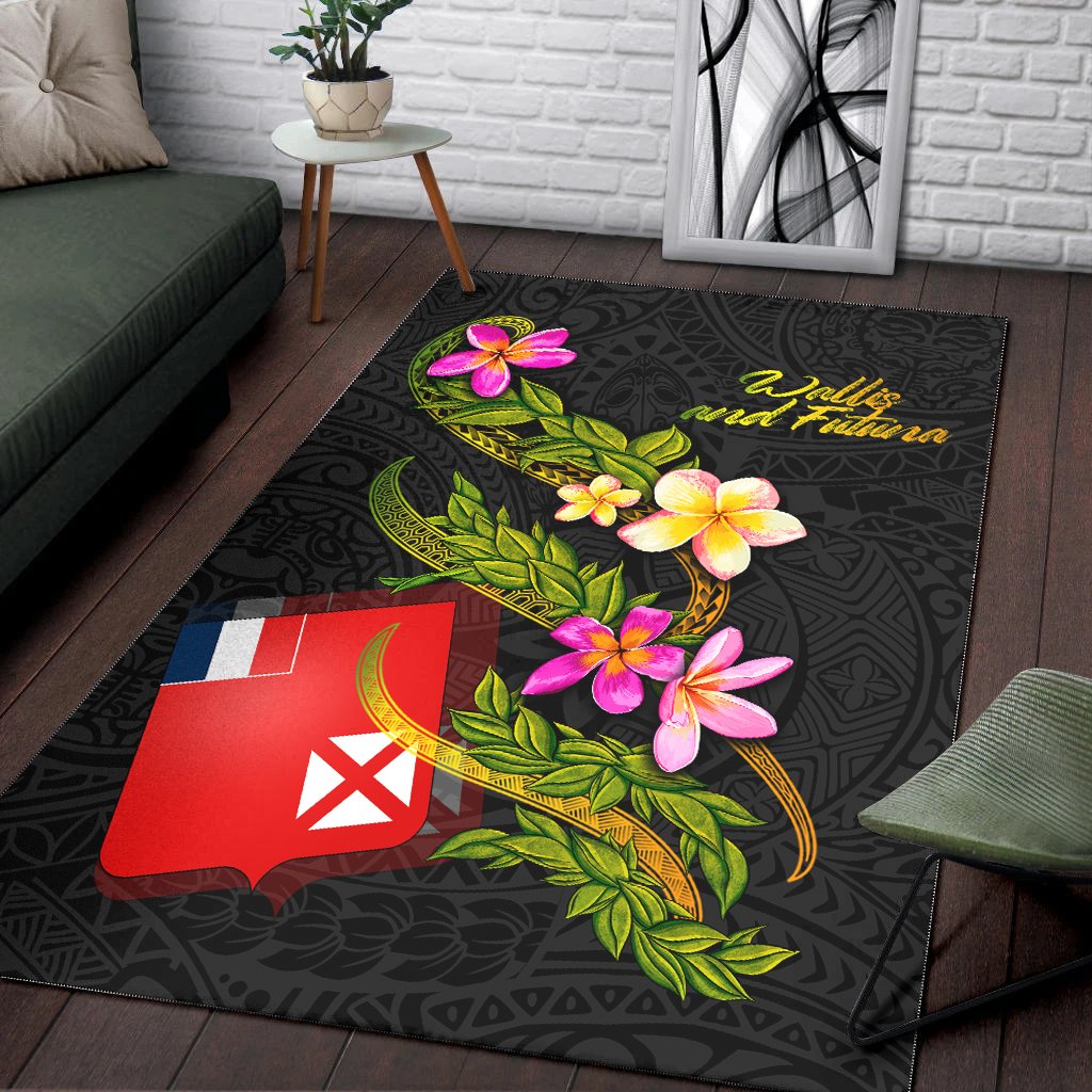 Wallis and Futuna Polynesian Area Rug - Plumeria Tribal - Polynesian Pride