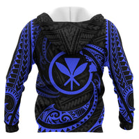 Hawaii Polynesian Zip up Hoodie Blue Tribal Wave - Polynesian Pride