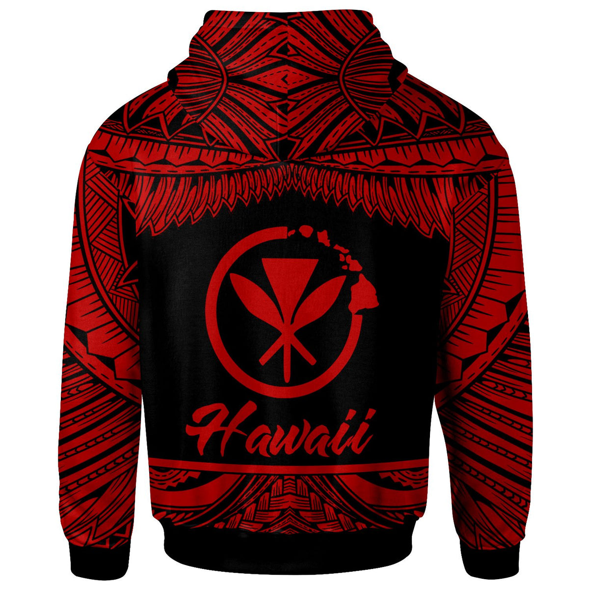 Hawaii Polynesian Custom Hoodie Hawaii Pride Red Version - Polynesian Pride
