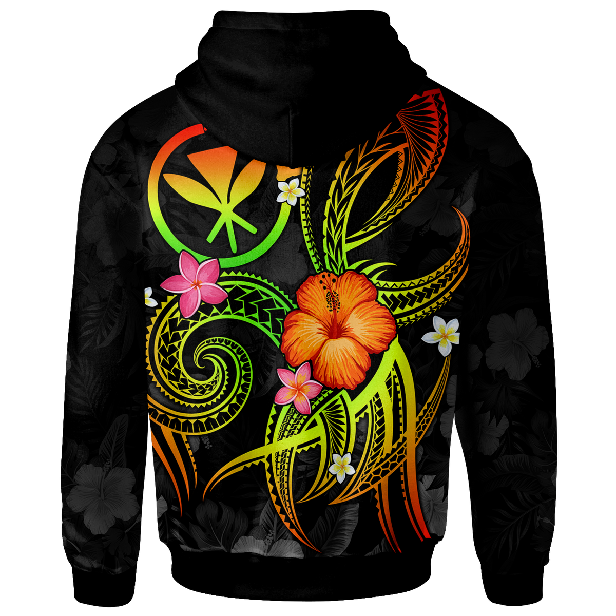 Polynesian Hawaii Zip up Hoodie Legend of Kanaka Maoli (Reggae) - Polynesian Pride