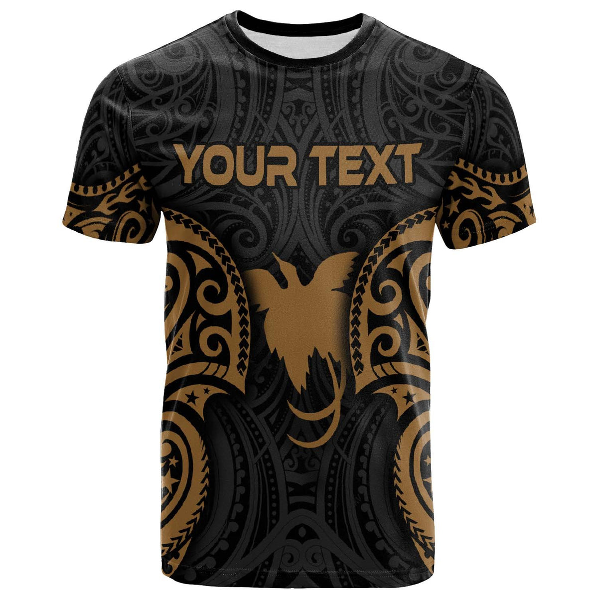 Papua New Guinea Polynesian Custom T Shirt PNG Spirit Gold Unisex Gold - Polynesian Pride