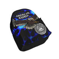 American Samoa Polynesian Backpack - Eagle With Flame Blue - Polynesian Pride
