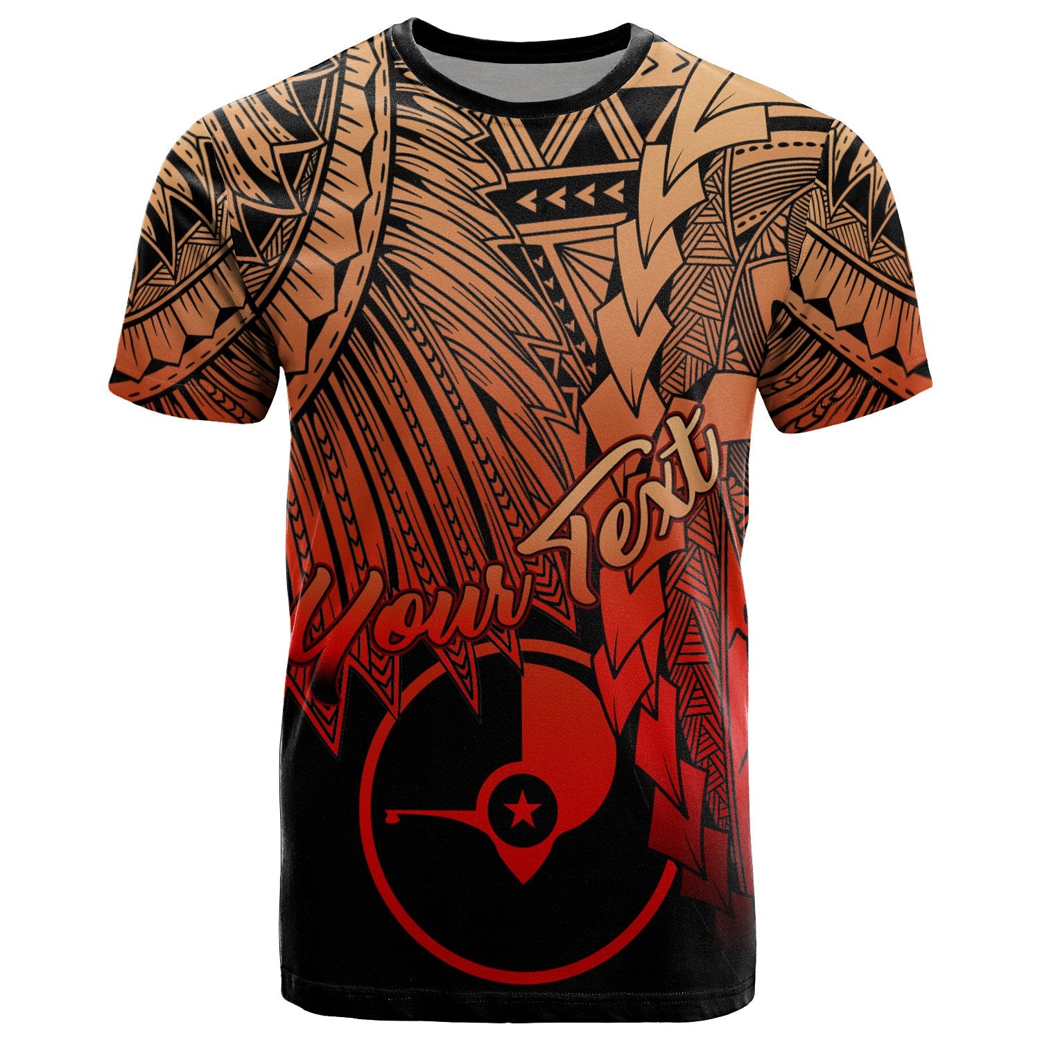 Yap Polynesian Custom T Shirt Tribal Wave Tattoo Red Ver 2 Unisex Red - Polynesian Pride