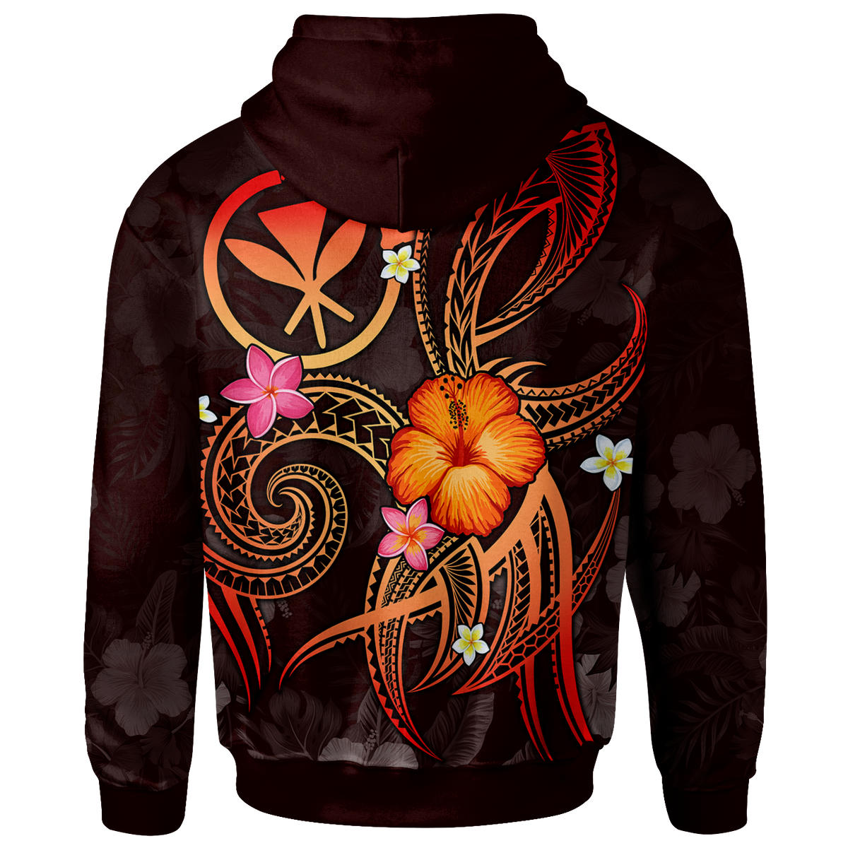 Polynesian Hawaii Custom Zip up Hoodie Legend of Kanaka Maoli (Red) - Polynesian Pride