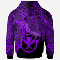 Polynesian Hawaii Zip up Hoodie Tribal Wave Tattoo Purple - Polynesian Pride