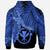 Polynesian Hawaii Custom Hoodie Tribal Wave Tattoo Blue - Polynesian Pride