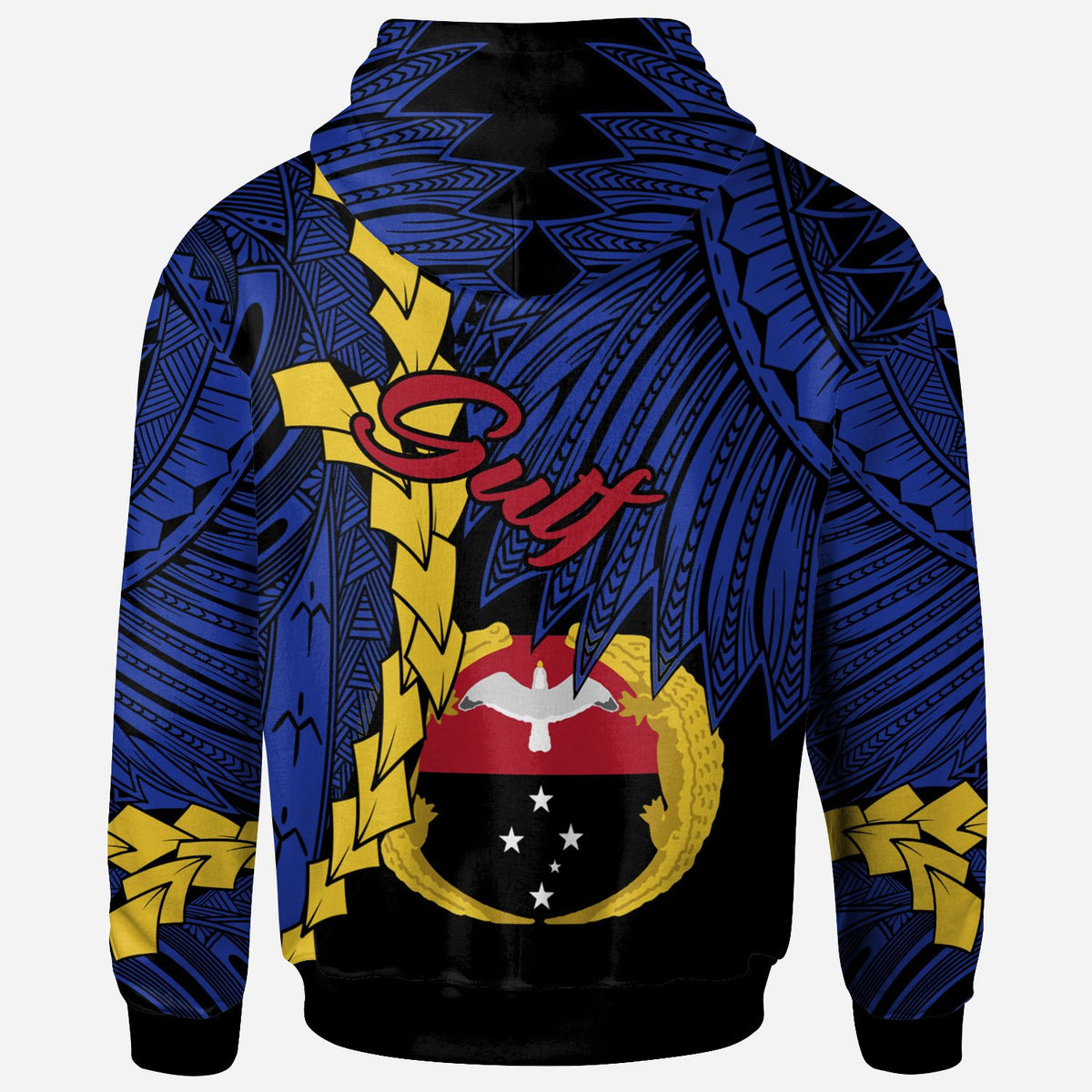 Papua New Guinea Gulf Province Polynesian Zip Hoodie Tribal Wave Tattoo - Polynesian Pride